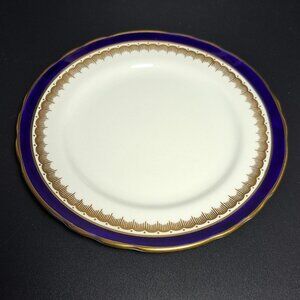 Aynsley Bread Butter Plate Embassy Pattern Blue Gold Trim Vintage